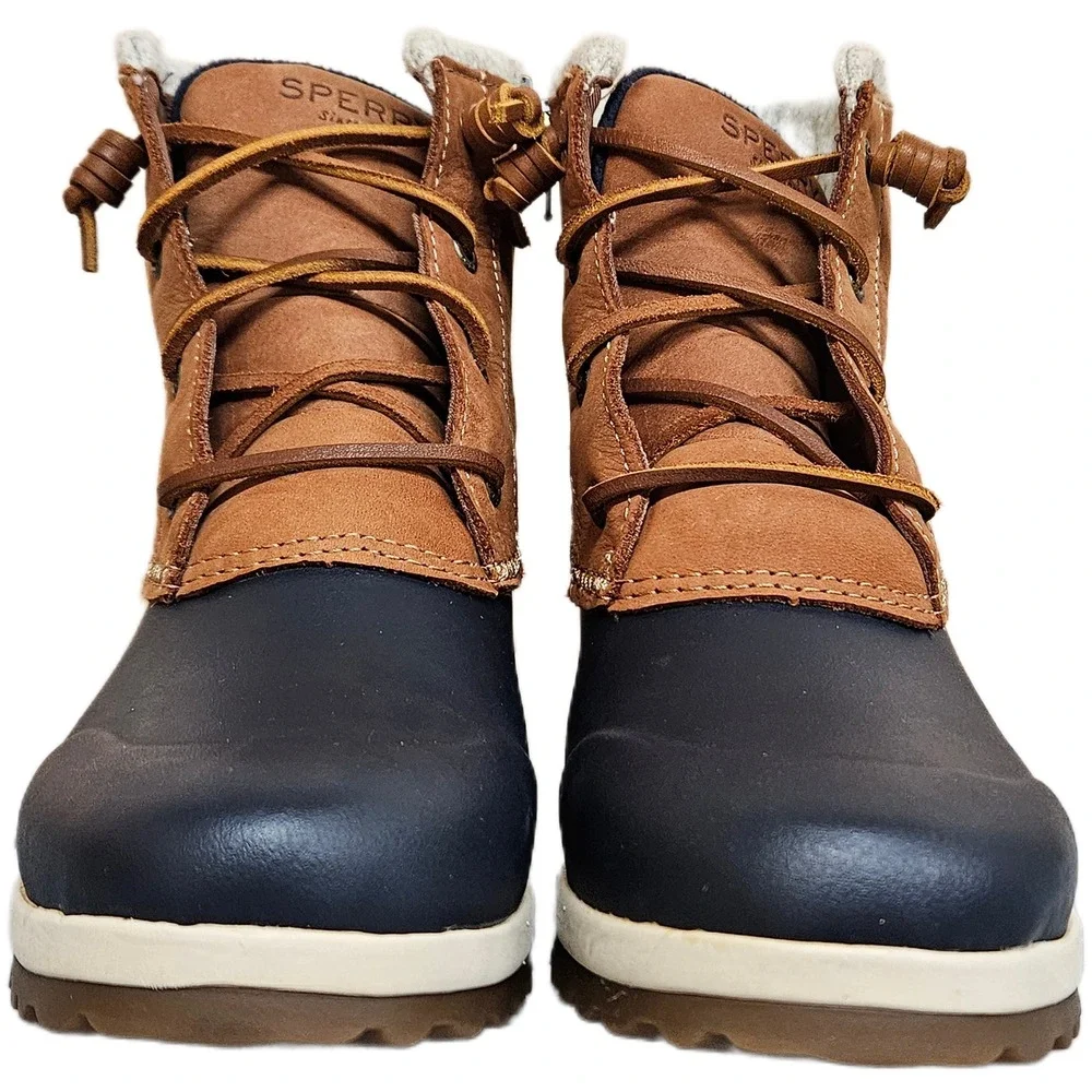 Sperry‎ Maritime Repel Tan Navy Insulated Waterproof Duck Boots Women's 7.5 M